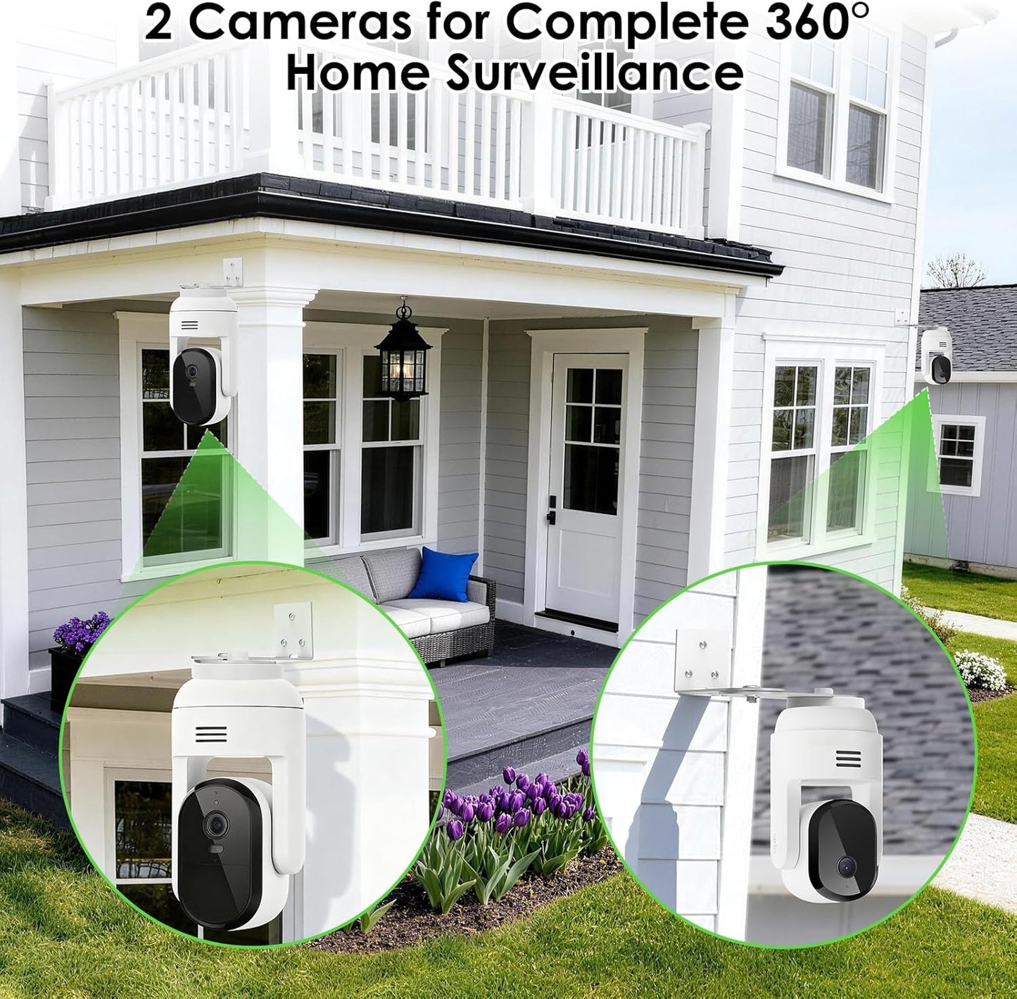 2Packs 300 360 Adjustable Corner Mount Bracket for Arlo Essential Indoor /Outdoor Pan Tilt Security Camera, Metal Wall