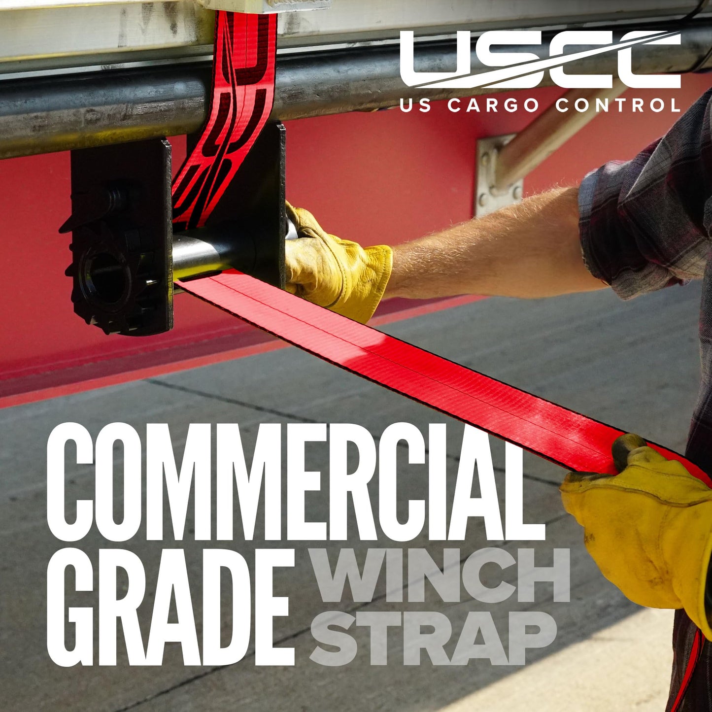US Cargo Control Winch Straps 4" x 30' (10-Pack), 5,400 LBS Working Load Limit, Heavy Duty Flatbed Tie Downs with Flat Hooks, Red 4 Inch Straps for Flatbed Trailer, Truck, and Cargo Securement