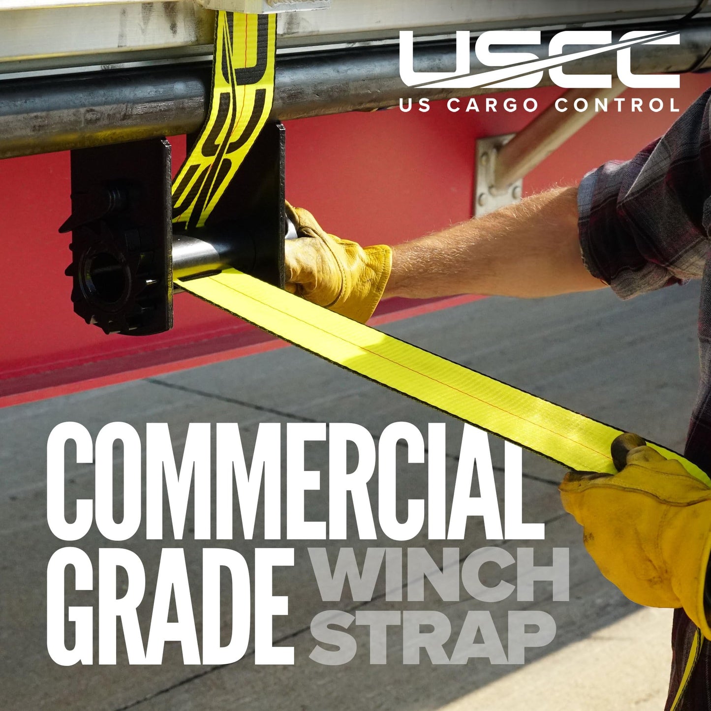 US Cargo Control 4" x 30' Winch Straps with D-Rings (10-Pack), 5,400 LBS Working Load Limit, Heavy Duty Flatbed Tie Downs, Yellow 4 Inch Straps for Flatbed Trailers, Trucks, and Cargo Securement