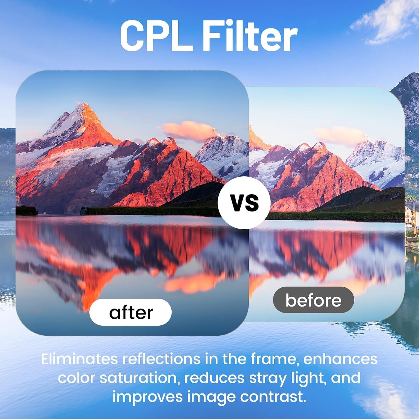 Wokyo 67mm 3 Set UV/CPL/FLD Lens Filter Kit with Portable Travel Storage Case, Pcs Multi-Coated HD Optical Glass Camera