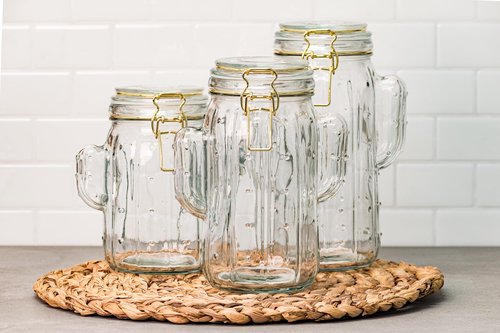 10 Strawberry Street Saguaro Hermetic Jar, set of 3, clear
