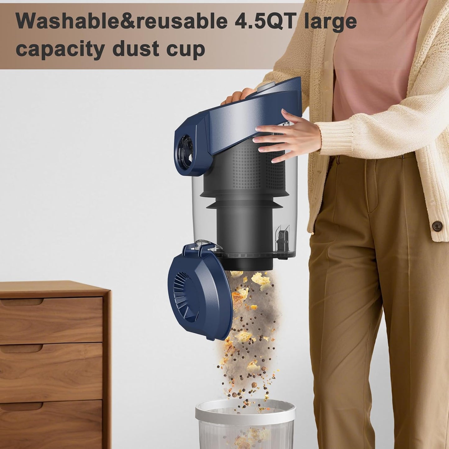 Sweepcent Canister Vacuum Cleaner - 45KPa Power Bagless Design | Lightweight Multi-Surface Vacuum with 5 Tools & Double HEPA Filter
