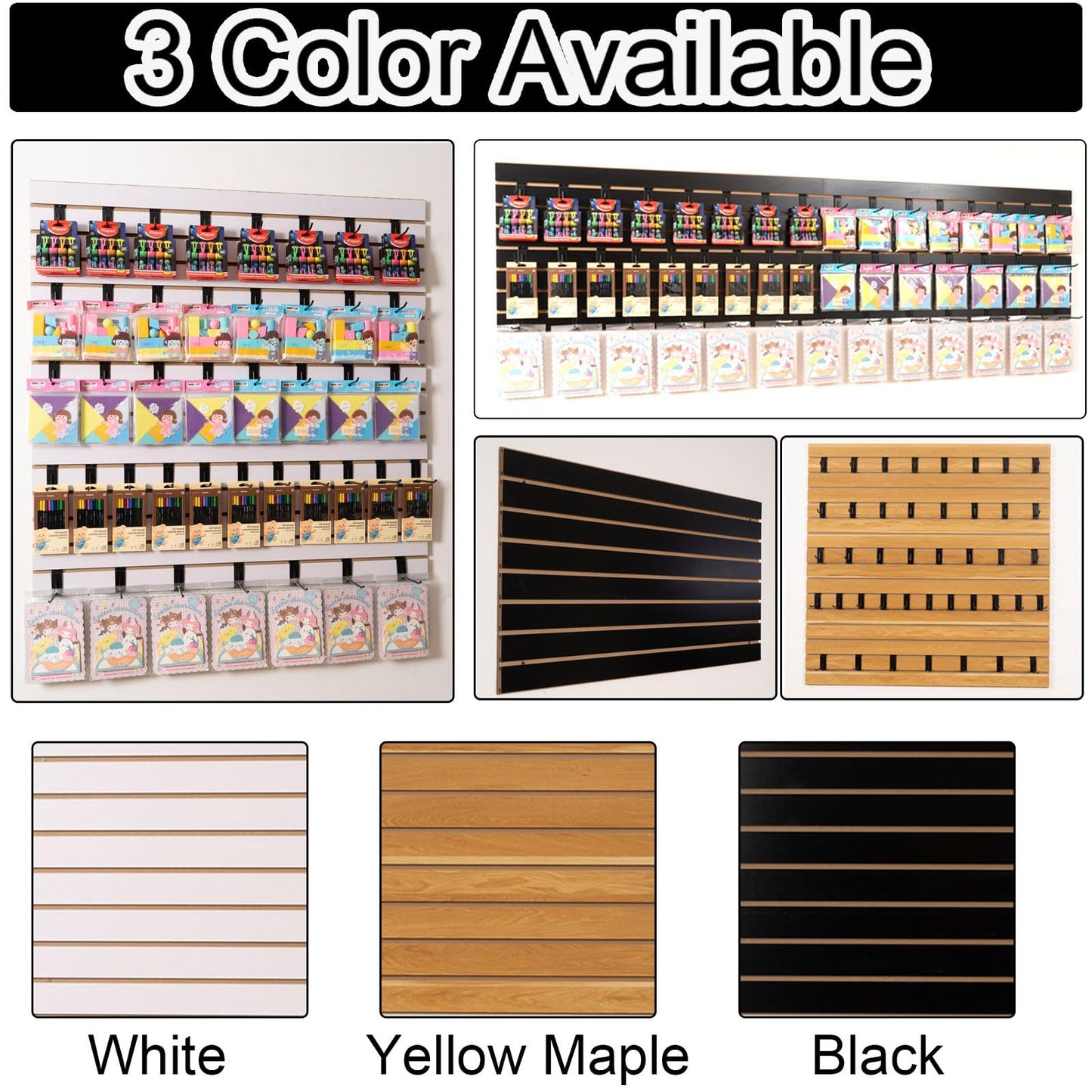 Slatwall Panels with Aluminum Reinforcement Strip, Maple Garage Slatwall Storage Systems 4’x4’ MDF Slat Wall Paneling for Retail Display, Shiplap Wall Paneling Slat Board Garage Slatted Panels