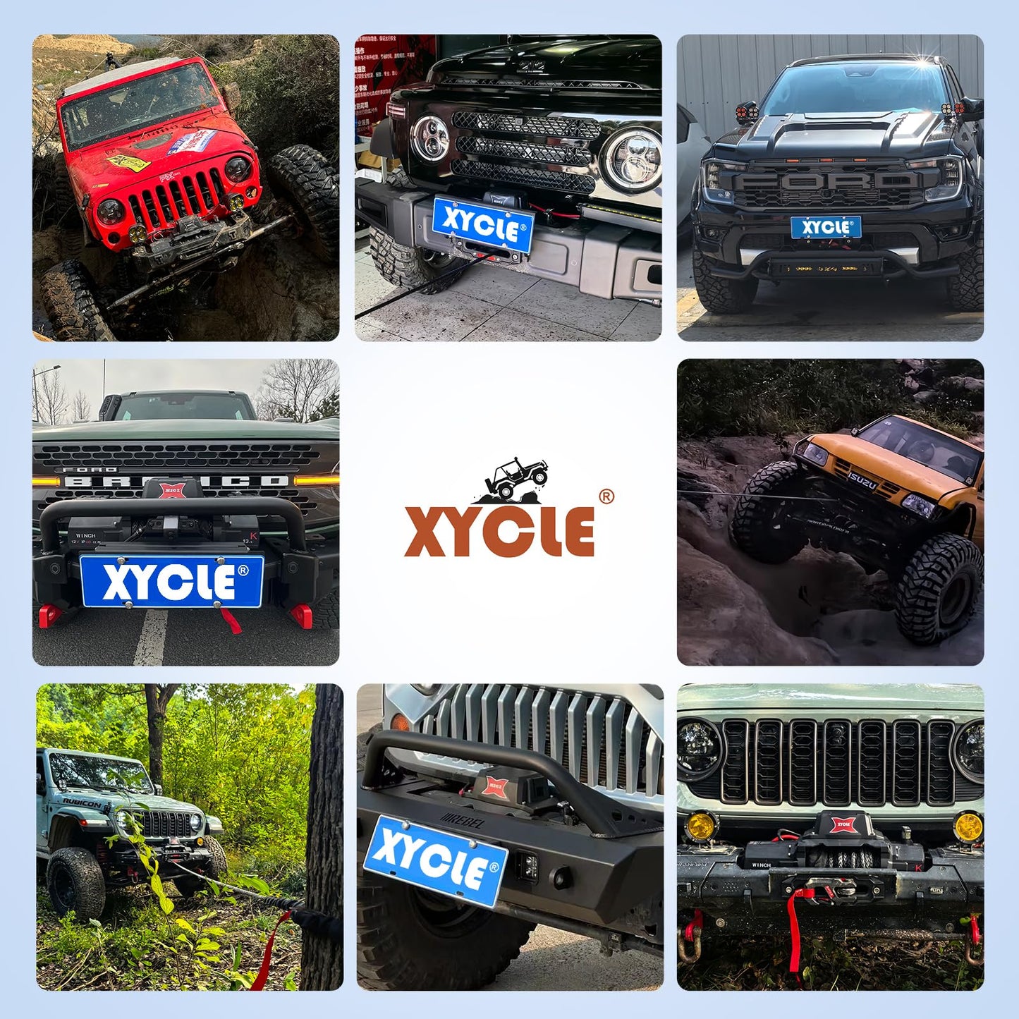 XYCLE18500lbs12V Electric Winch IP68waterproofOff-Road Vehicle Rescue winchs with2wireless Remote Controls and Synthetic Rope Suitable for Towing SUVs,Loggers,Trucks,Trailers,Jeeps,4WD (Dark-Gray)