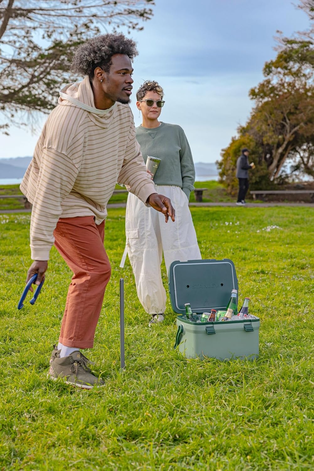 Stanley Adventure Outdoor Cooler 16 Qt - Heavy-Duty Camping Cooler with Easy Carry Handle | 36-Hour Ice Retention | BPA-Free | Stanley Green