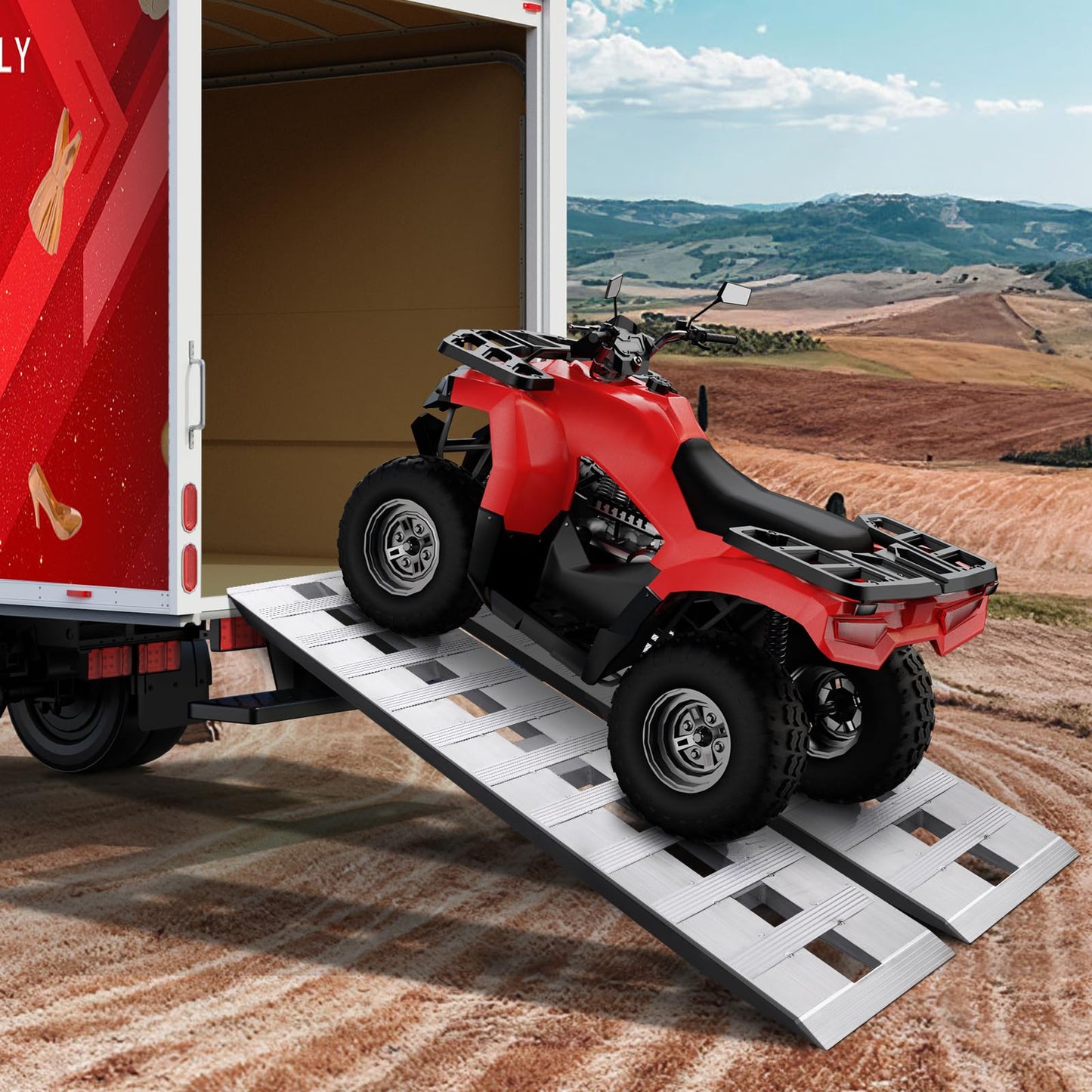 Aluminum Trailer Ramps, 6000LBS Capacity Heavy-Duty Loading Ramps for Bike, Motorcycle, Tractor, ATV/UTV, Trucks, Auto Hauler- with Knife & Hook Ends, 2pcs (60 X 12 Inch)
