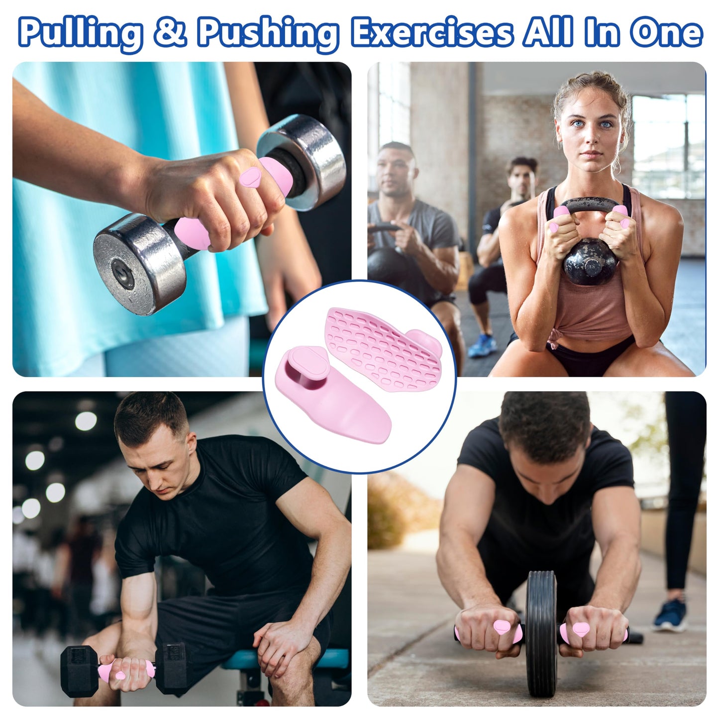 Epritliber Silicone Gym Grips for Weight Lifting,Workout Gloves for Women Men Alternative,Anti Slip Gym Workout Grip,Rubber Gym Hand Grips-Weightlifting Grips Pad for Barbell,Pull Up,Ryptfit,Training