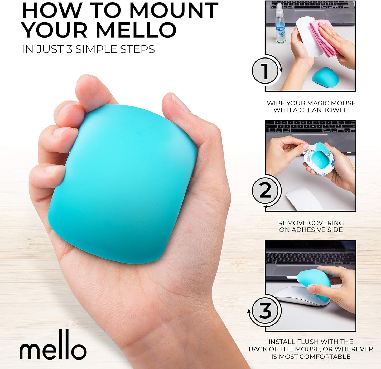 ELEMENTING 1 2 Mello Silicone Cushion Compatible with Apple Magic Mouse & (Marshmello White)