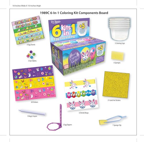 Easter Unlimited 6-In-1 Egg Decorating Kit | Perfect for Creative Holiday Fun