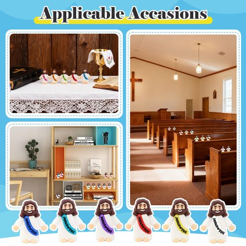 54 Pack Little Jesus Figurines in Bulk, Pocket Jesus Loves You, Jesus Small Figures, Little Tiny Jesus Figures for Church Christmas Party Favors Baptism Gifts Religious Gifts for Easter Egg Stuffers