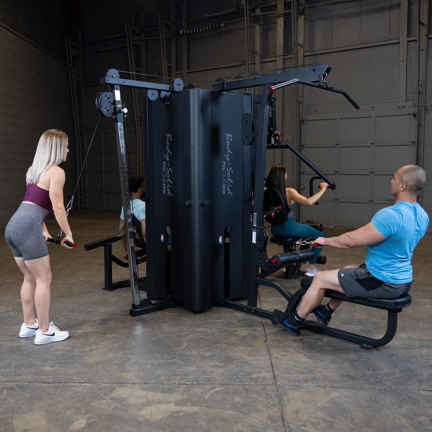 Body-Solid Pro Clubline (S1000) Multi-Station Four Weight Stack Commercial Gym Machine, Upper & Lower Body Strength Training Functional Exercise Workout Stations for Weights lifting and Bodybuilding