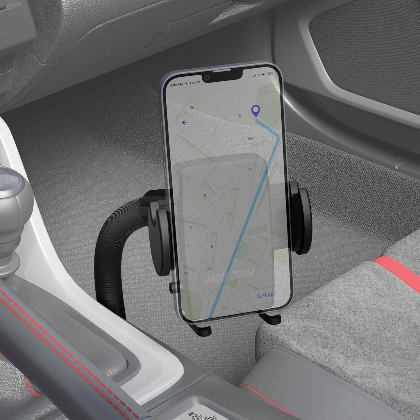 ARKON Mount Car or Truck Seat Rail/Floor Phone Mount | Universal Compatible | Flexible Gooseneck | Easy Installation |