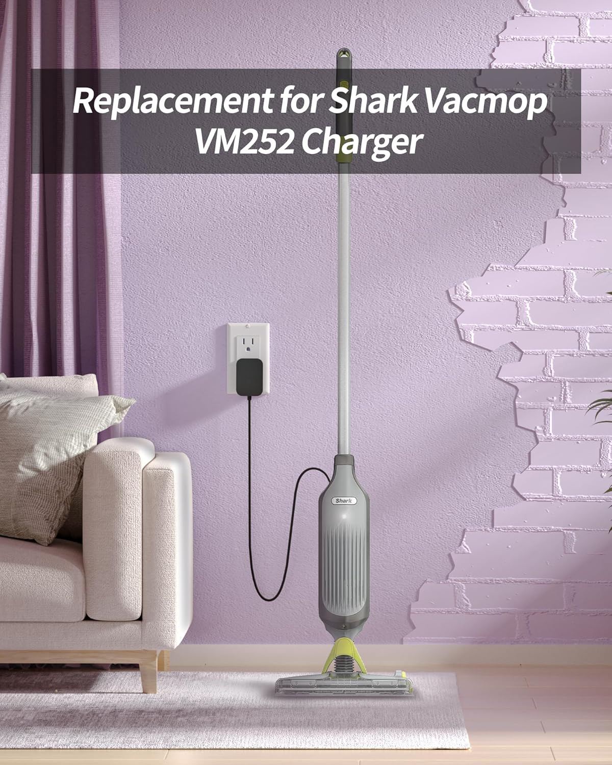 Shark Charger - Magnetic Charger for VM252, VM252C, QM250 Cordless Hard Floor Vacuum Mop
