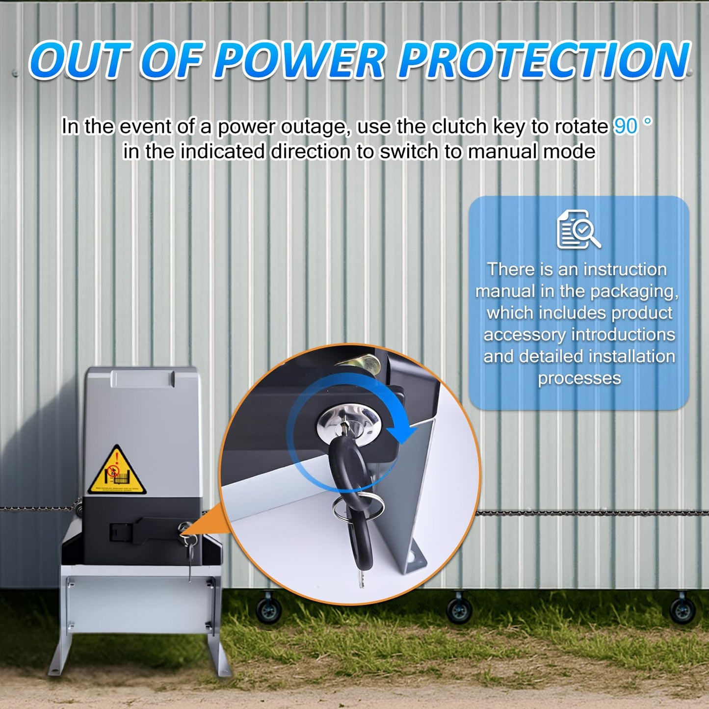 Sliding Gate Opener, 4400lbs Automatic Sliding gate Opener with 4 Remote Control & App Control, 750W Electronic Gate Motor for up to 40ft Sliding Gate with Wireless Keyboard