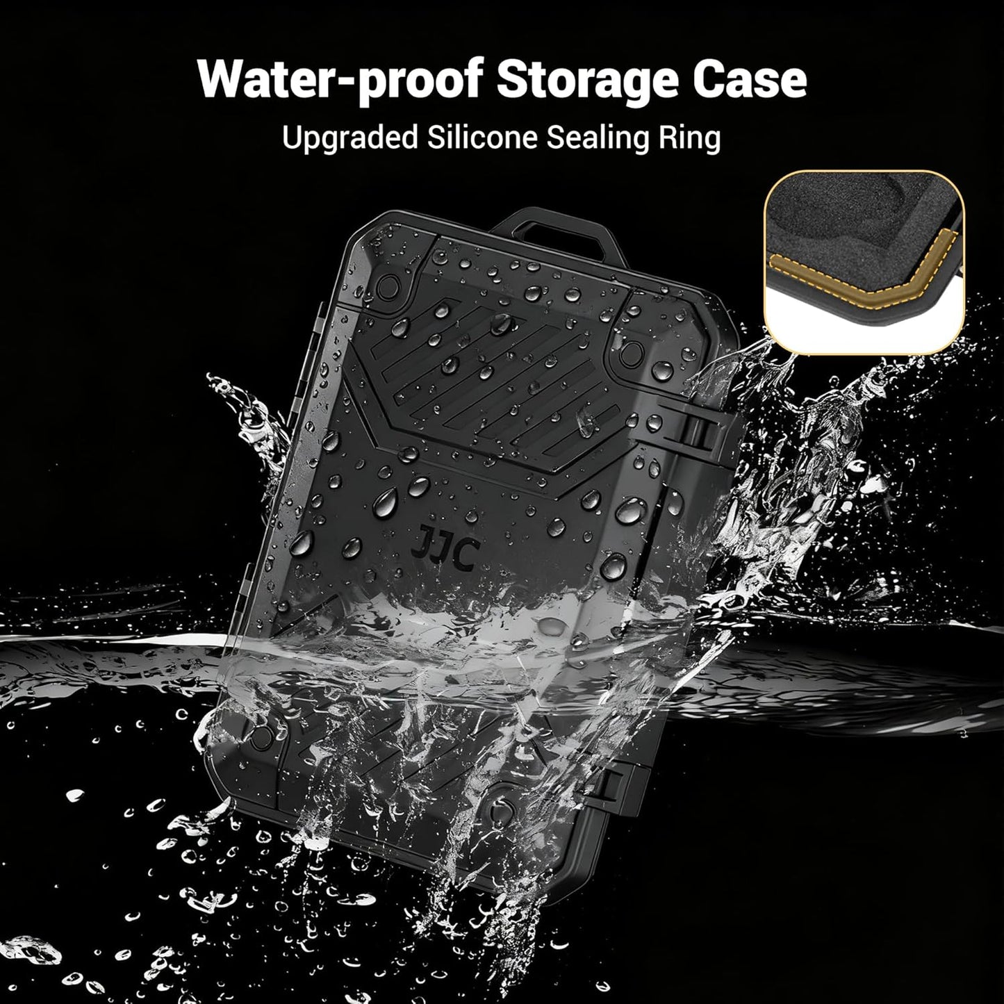 JJC 8 12 2 IP67 Slim Memory Card Case for SD TF and Nano SIM Cards, Waterproof Anti-Shock Anti-Dust, Compact Size