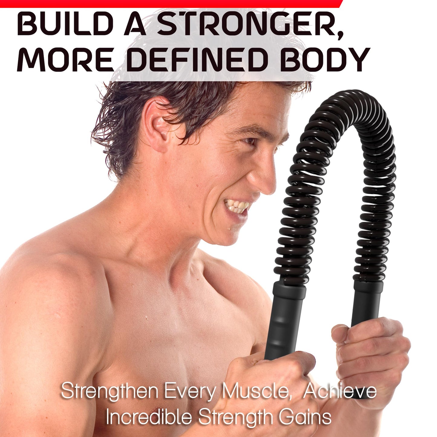 Zenooze Power Twister Bar, Chest Exerciser for Men, The Ultimate Upper Body Chest Workout Equipment for Strengthening Your Chest, Shoulders, Forearms, Biceps, and Arms Barra para Hacer Ejercicio