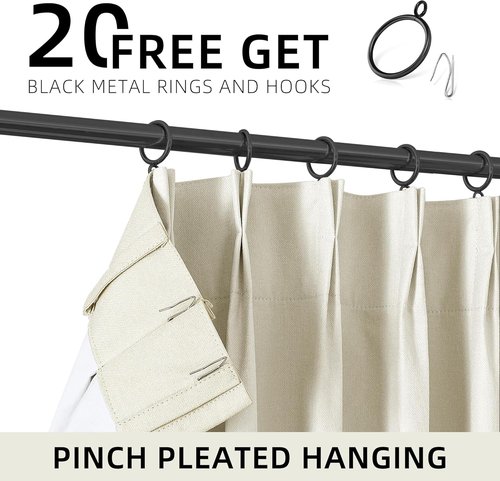 ChrisDowa Blackout Linen Curtains - 84-Inch Thermal Insulated Drapes for Living Room & Bedroom | 2 Panels