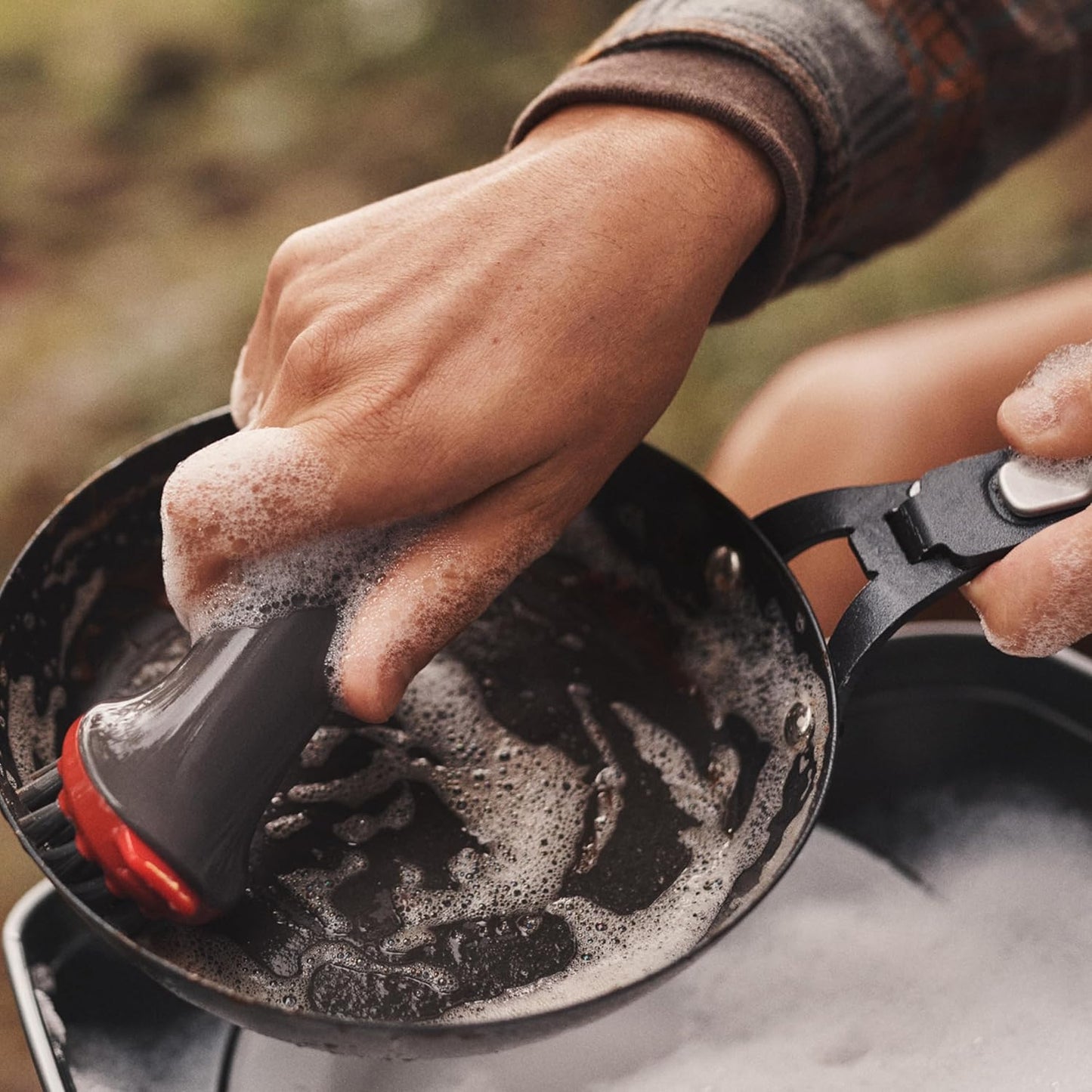 OXO Heavy Duty Outdoor Brush - Durable Design with Protective Cover for Efficient Cleaning