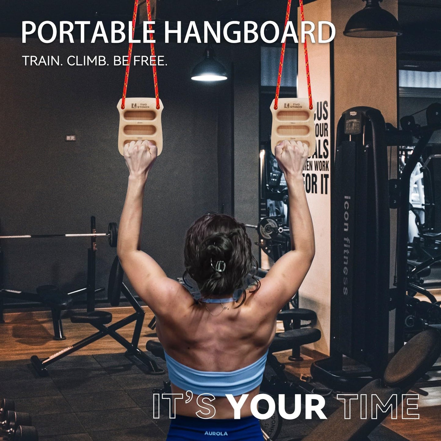 TWO STONES Portable Hangrboard Rock Climbing | Lightweight Climbing Hangboard as Climbing Training Board for Rock Climbers as Gift