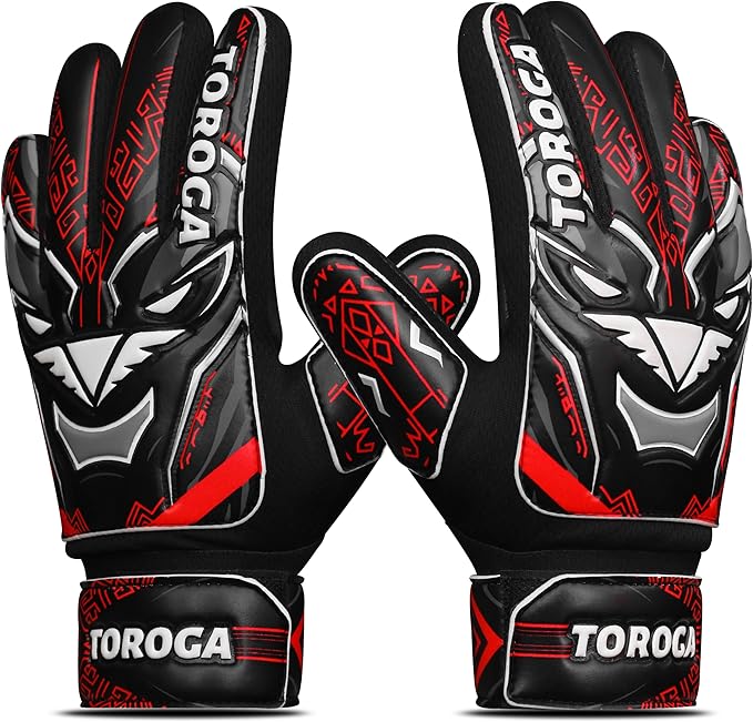 Goalkeeper Gloves for Kids & Youth – Soccer Goalie Gloves, Strong Latex Grip, Double Wrist Support & Breathable Mesh – Boys Football Gloves