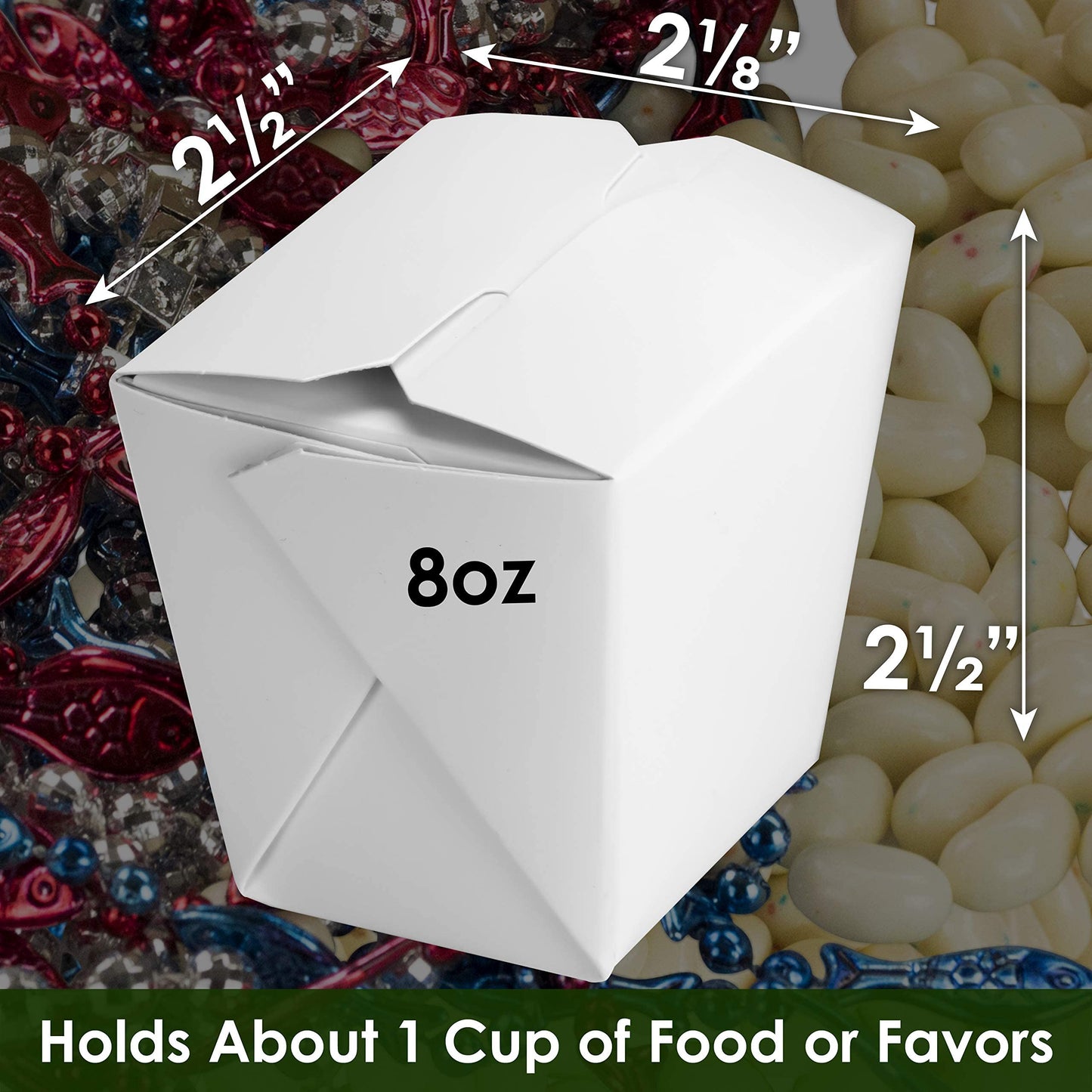 100% Recyclable 8oz White Small Chinese Take Out Boxes 50pk. Leakproof Greaseproof To-Go Containers For Restaurants Event Parties Food Service. Value Bulk Pack Microwaveable and Stackable Meal Pails.