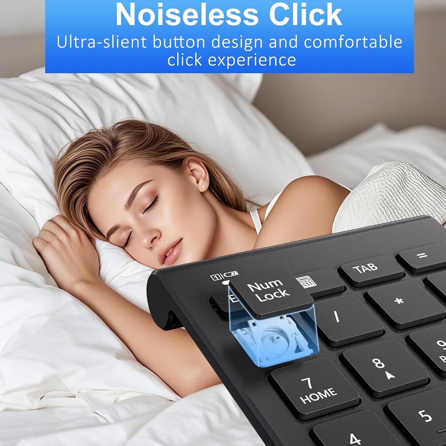 Rytaki 22 3 Set, 2.4GHz Wireless Number Pad and Mouse, Keys USB Keypad and Adjustable DPI Silent Mouse Numeric Pad