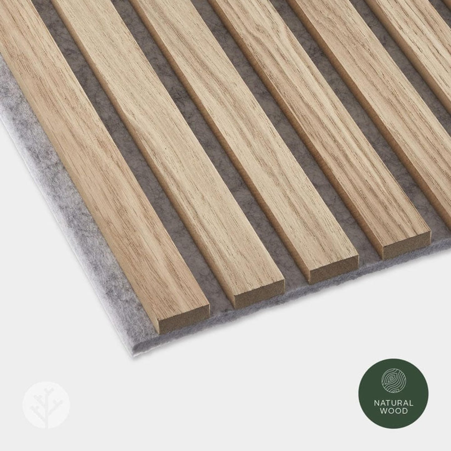 WVH Luxury American Oak Grey Felt Acoustic Slat Wood Wall Panels, Measures 47.24" x 25.20", Premium Finish, Interior Decor for Walls & Ceilings, Noise Cancelling & Sound Absorbing for Home, 2pcs