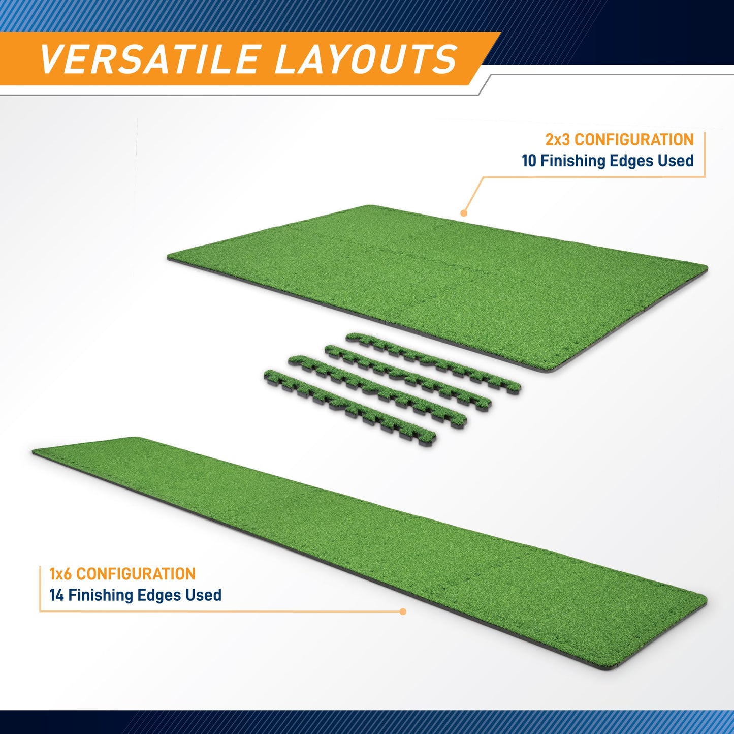 Marcy Turf Mat – 6 Interlocking 2’x 2’ EVA Foam & Artificial Turf Tiles for Home Gym, HIIT, Cardio, Strength & Agility Training – Shock Absorbing, Noise-Reducing (MAT-50)