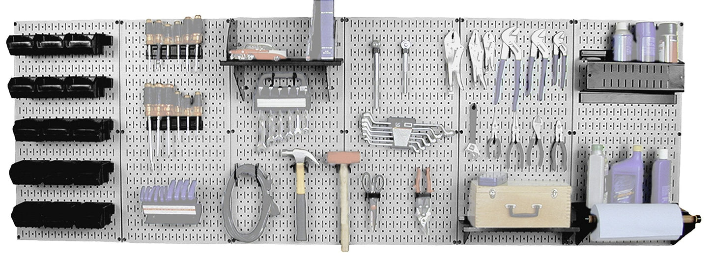 Wall Control 30-WRK-800GB Master Workbench Metal Pegboard Tool Organizer,Gray/Black
