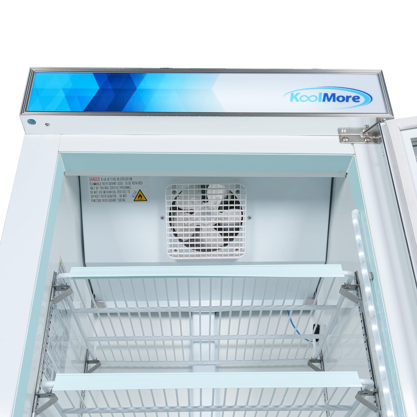 KoolMore 26 in. Commercial One Glass Door Display Upright Freezer Merchandiser in White 9 Cu. Ft. (MDF-1GD-9C-WH)