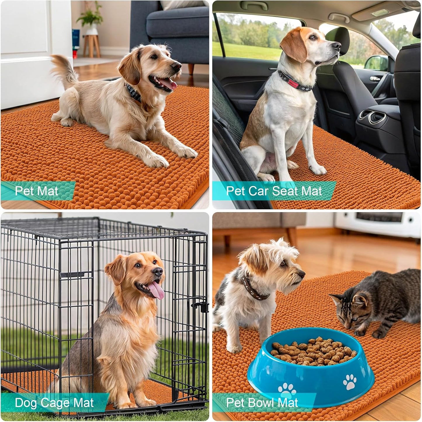 OLANLY Dog Door Mat - Absorbent Non-Slip Chenille Mat for Muddy Paws | 59x32, Quick Dry, Indoor Carpet