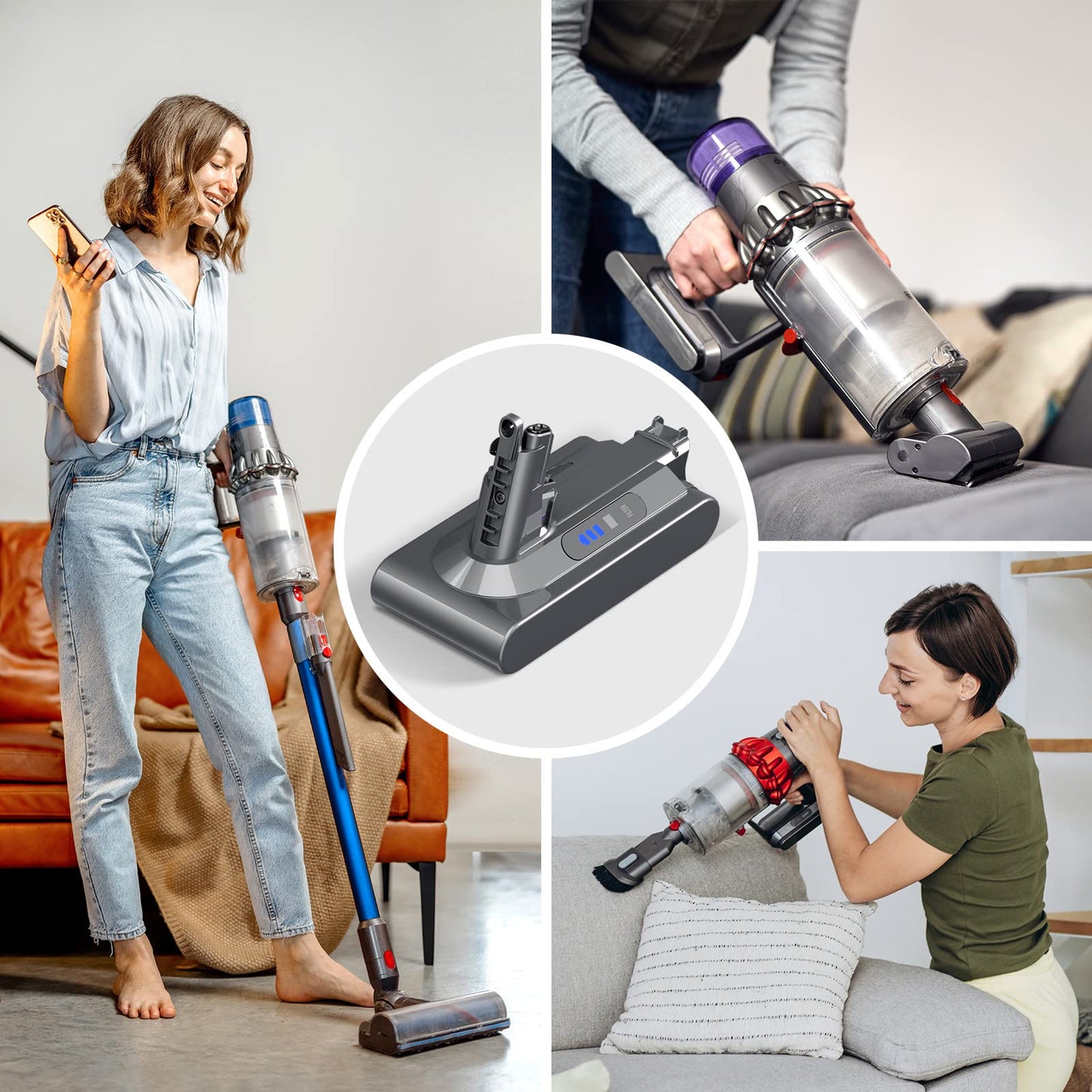 Morpilot 8000mAh Rechargeable Replacement Battery for Dyson V10 Series Vacuum Cleaners, Providing 80 Minutes of Runtime in Standard Mode, Installs in Just 3 Minutes, Includes 2 Post Filter