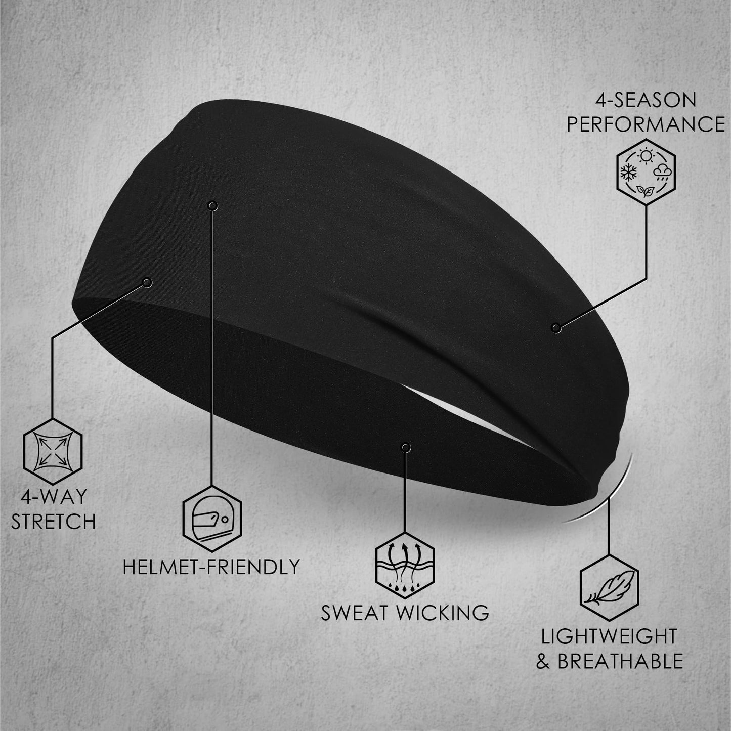 Sport Headbands for Men - 7 Pcs Sweat Absorbent Running Headband for Fitness Workout Running Rugby Baseball Yoga High Intensity Interval Training, Unisex Sweatband for Both Men and Women
