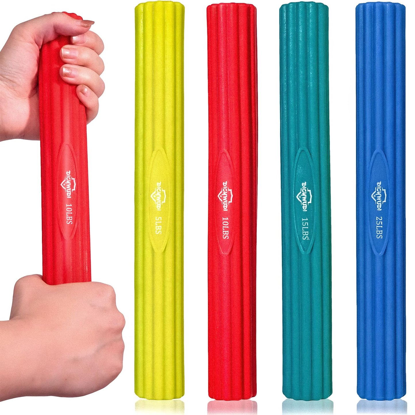 DICYWUDI Flex Therapy Bar and Grip Strength Trainers set, Physical Therapy & Resistance Bar for Golfers Elbow, Tendinitis, Wrist,Forearms Pain, Improve Grip Strength and Relieve Pain
