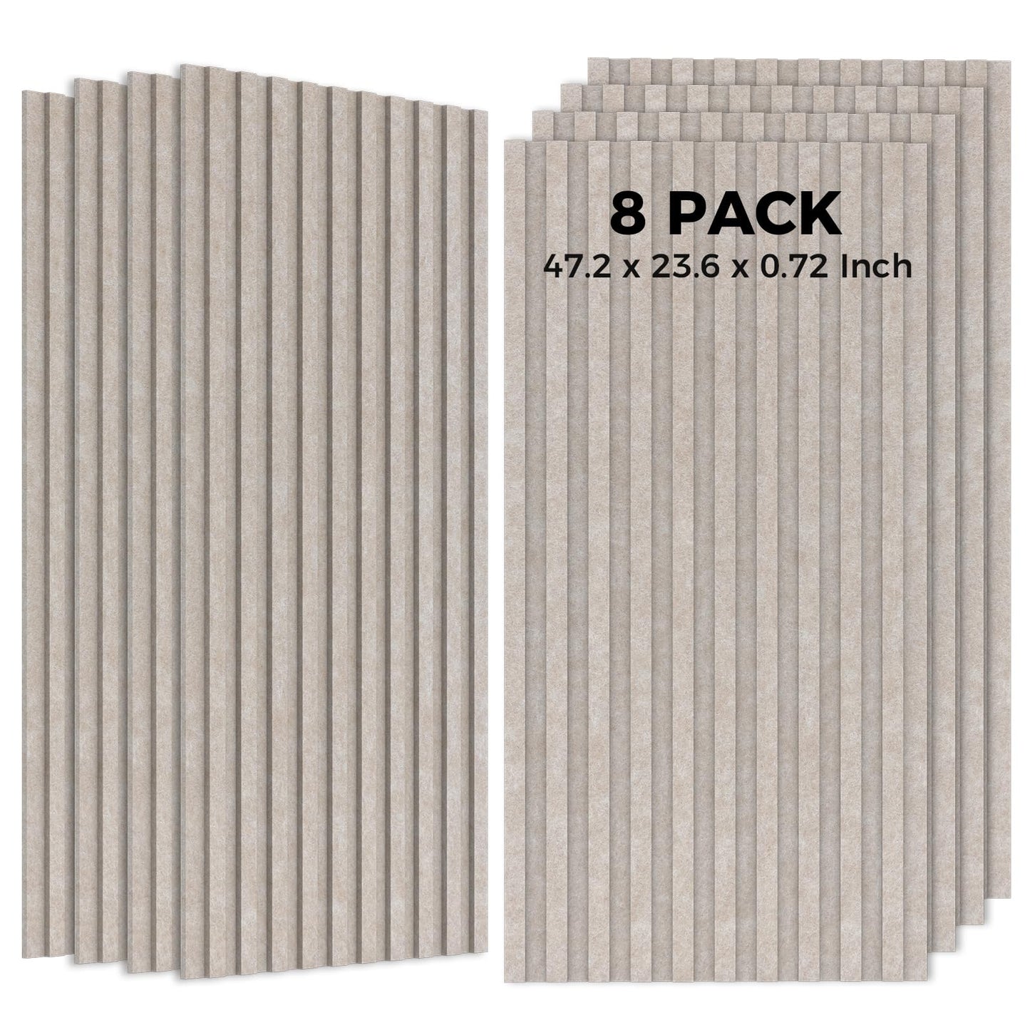 8 Pack Acoustic Panels, Bilayer Sound Absorbing Panels,47.2” x 23.6”x 0.72”Sound Proof Panels for Walls,Decorative Sound Panels, High-Density Acoustic Wall Panels, Camel