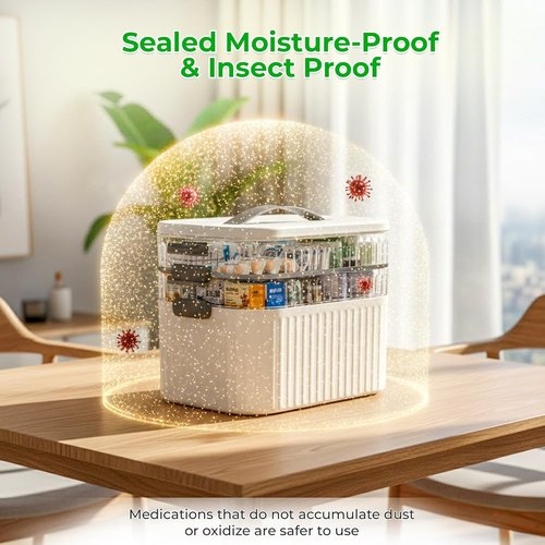 Multi-Tier Medicine Storage Box - Portable First Aid Organizer for Home & Travel | Large Pill Cabinet with Bonus 7-Day Pill Case (3-Tier & 4-Tier Options)