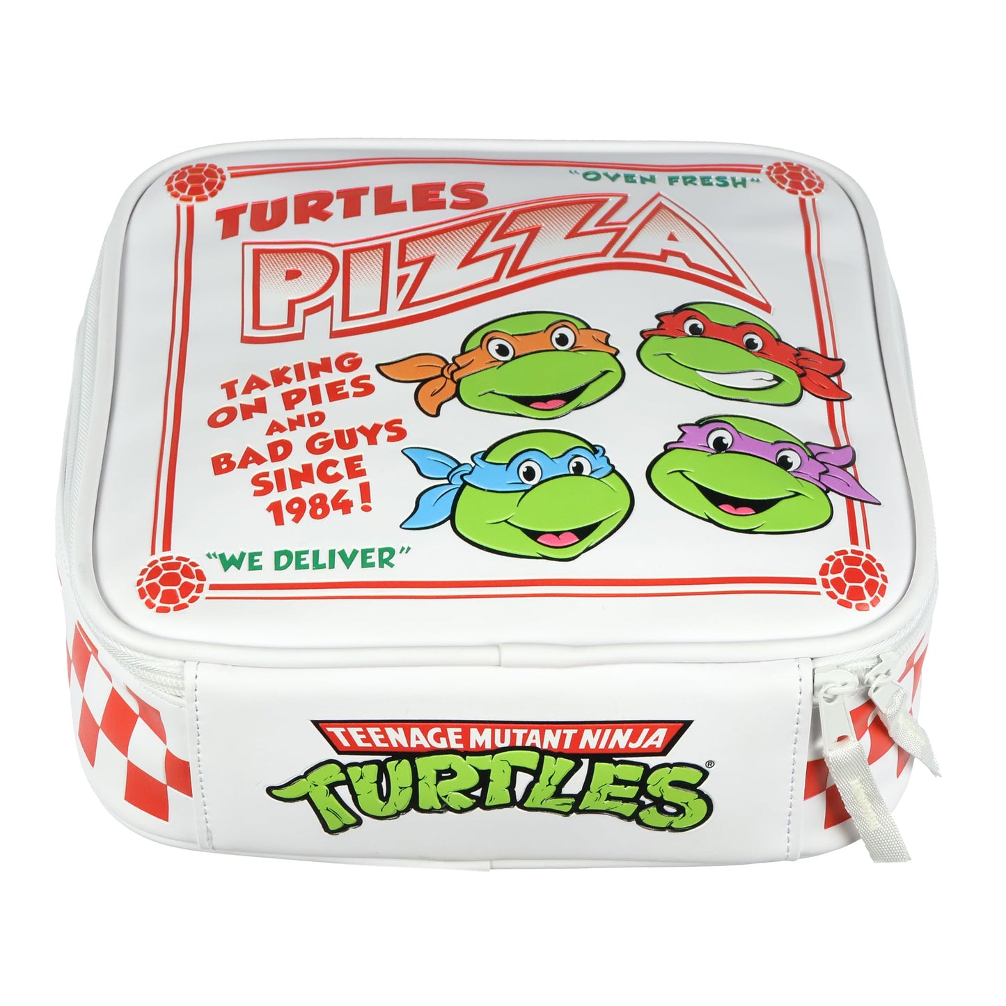 INTIMO TMNT Lunch Box Nickelodeon Teenage Mutant Ninja Turtles Oven Fresh Turtles Pizza Box Lunch Bag Tote 9"