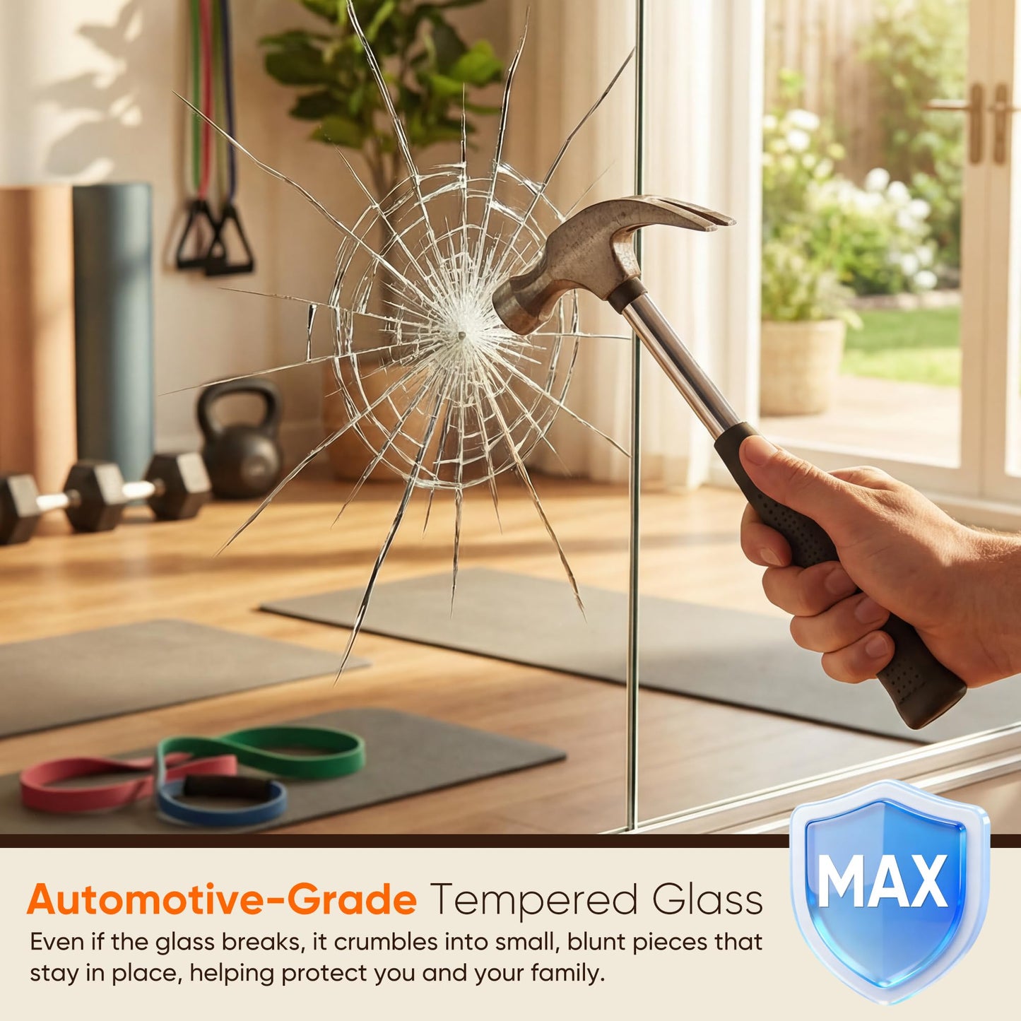 Antok Home Gym Mirror 55"x28" 2PCS, Large Full Length Wall Mounted Mirrors, Frameless Tempered Glass Full Body Mirror for Gym Yoga Dance Studio Garage Bedroom & Bathroom