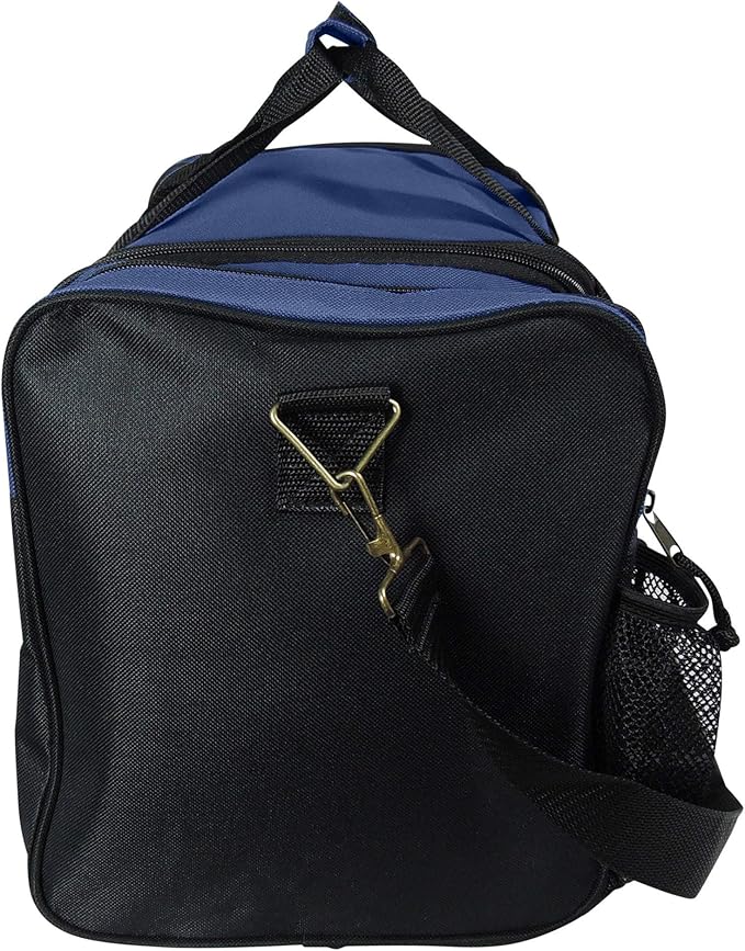 DALIX 17" Duffle Bag Dual Front Mesh Pockets (Black Gold Gray Dark Green Navy Blue Maroon Royal Blue Orange Pink Purple Red White