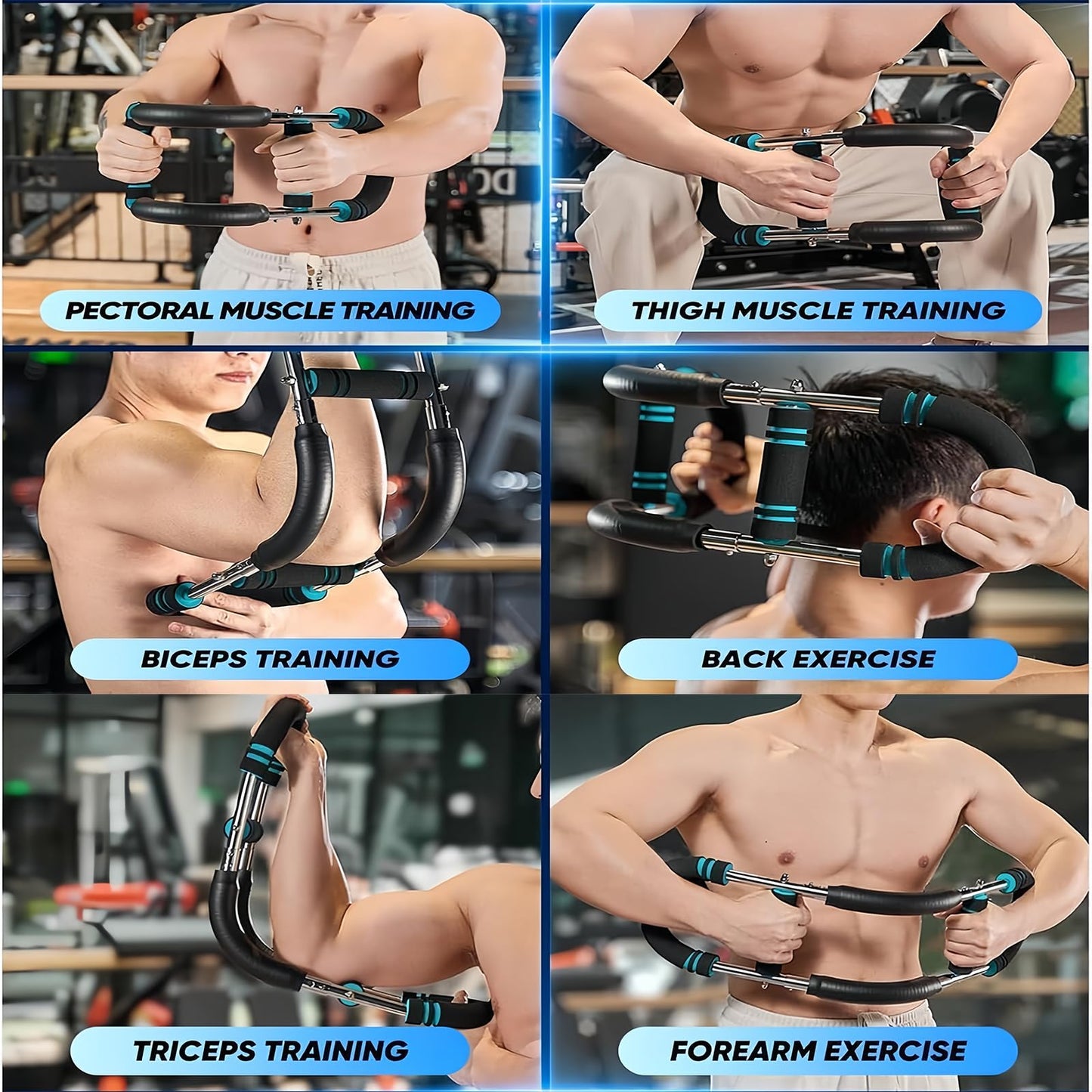 ReeRaa Twister Arm Trainer,Arm Trainer for Men, Adjustable Chest Workout Equipment,Chest Trainer, Shoulder Muscle Training,Wrist & Forearm Strengtheners, Portable Home Fitness Equipment (Black Gold)