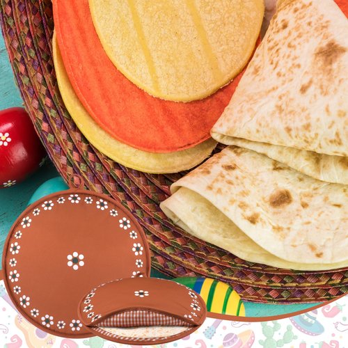 Honeydak 2 Pcs 12 Inch Tortilla Warmer Pouch, Microwavable Insulated Cloth Pouch Mexican De Barro Talavera Tortillero Fabric Tortilla Keeper Taco Holder for Tortillas, Tacos, Naan, Pizza Rolls