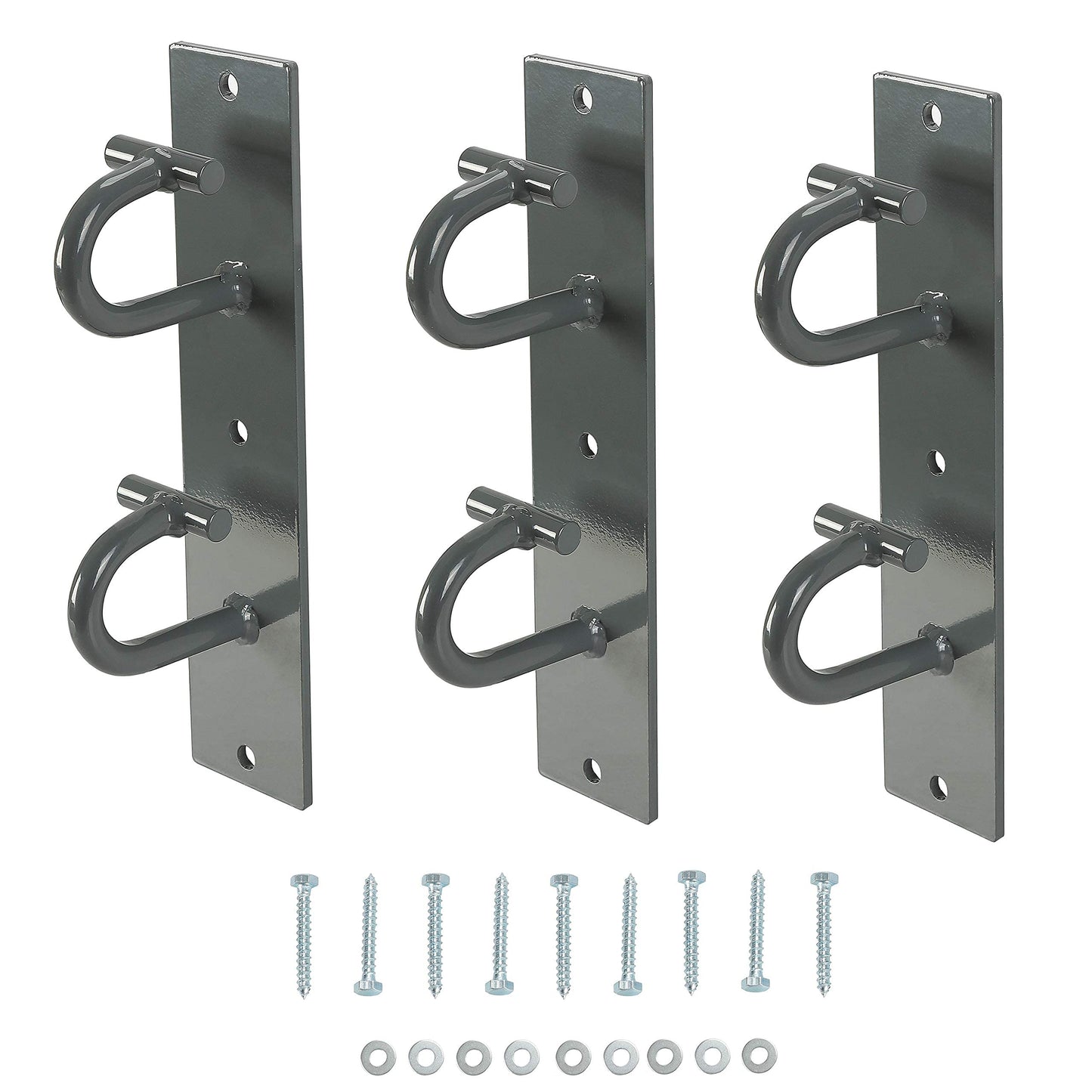 ECOTRIC Resistance Band Wall Anchors, 3 Set Workout Wall Mount Hooks for Body Weight Strength Training Yoga, Home Gym
