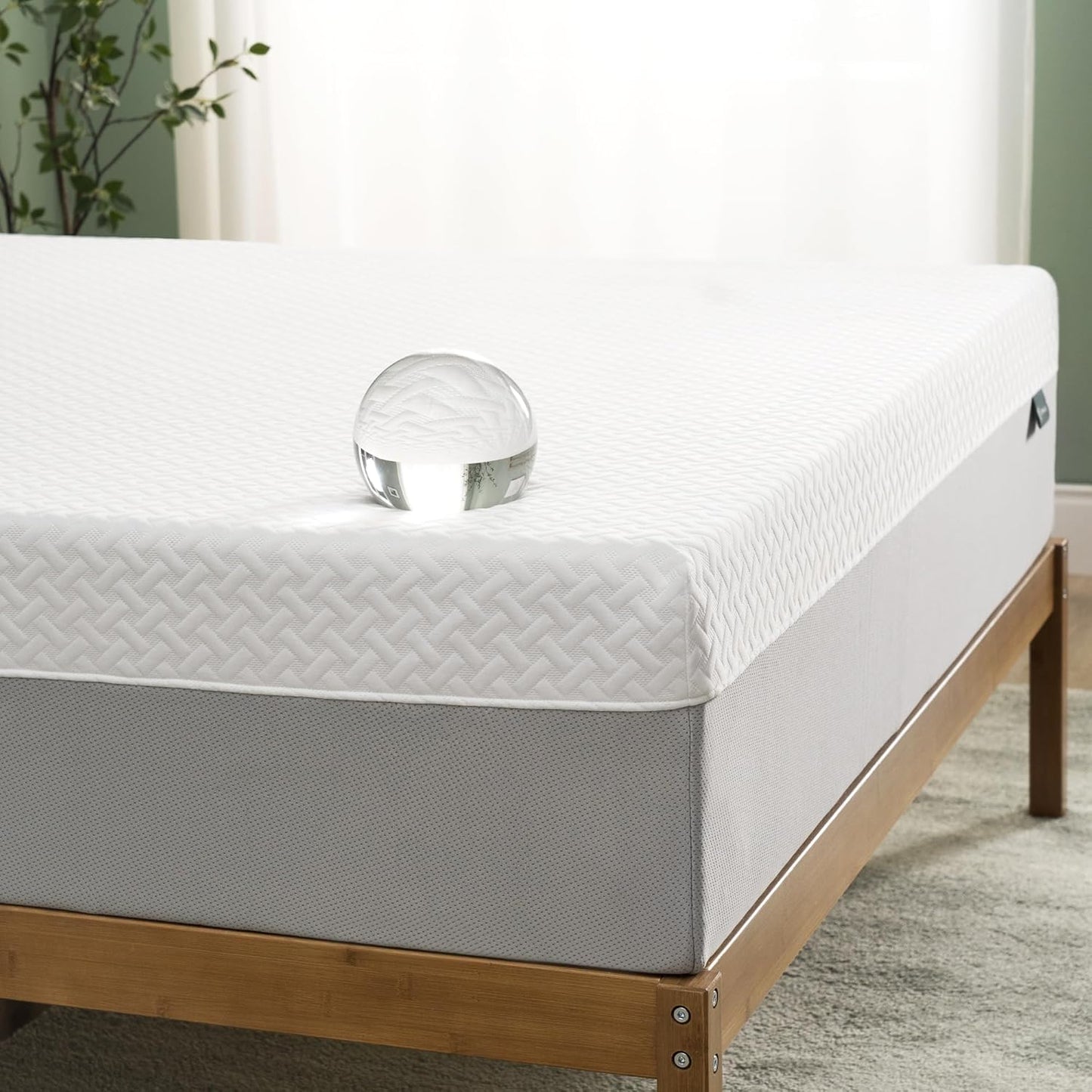 Zinus 12 Inch Green Tea Memory Foam Mattress - Queen Size, Fiberglass Free, Medium Feel, Breathable Design
