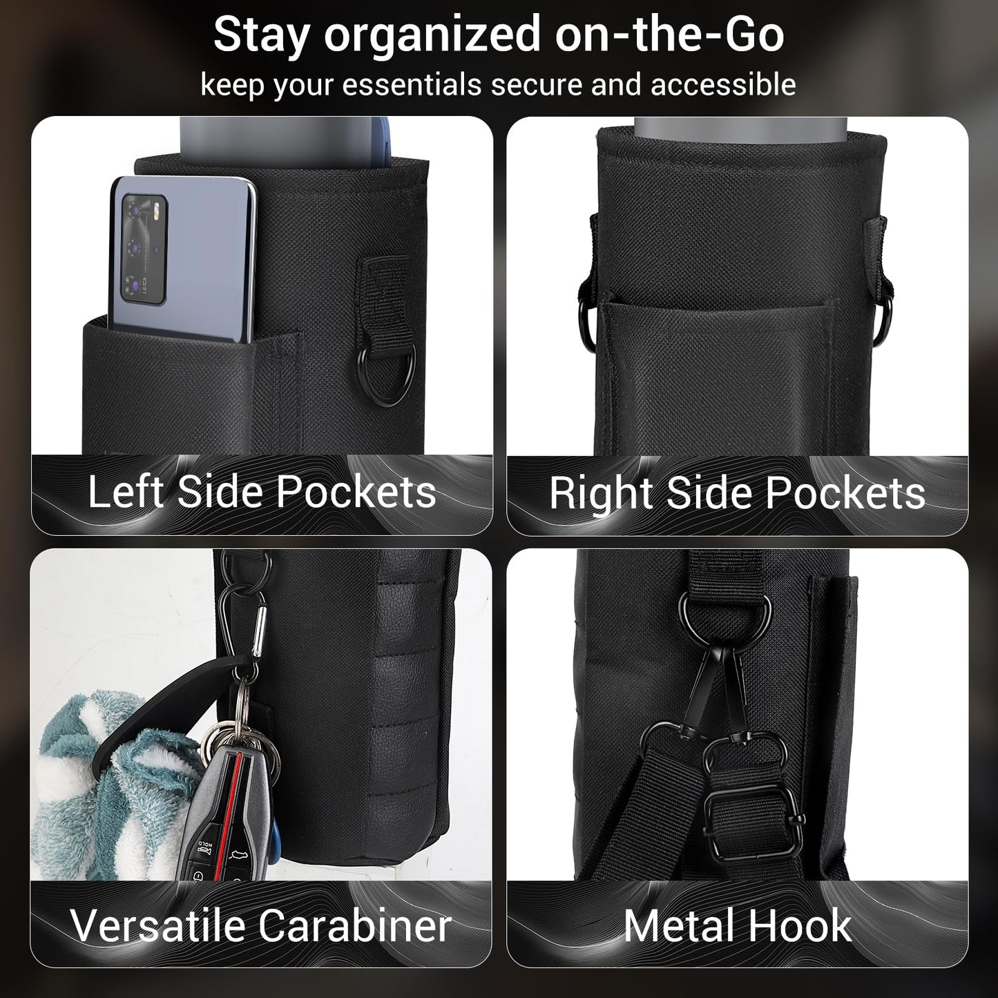 Magnetic Gym Bag with Phone Pocket Water Bottle Holder – 6 Built-in Magnets for Hands-Free Use – Ideal for Workouts, Outdoor, Travel – Securely Attaches to Equipmen (Olive Green)