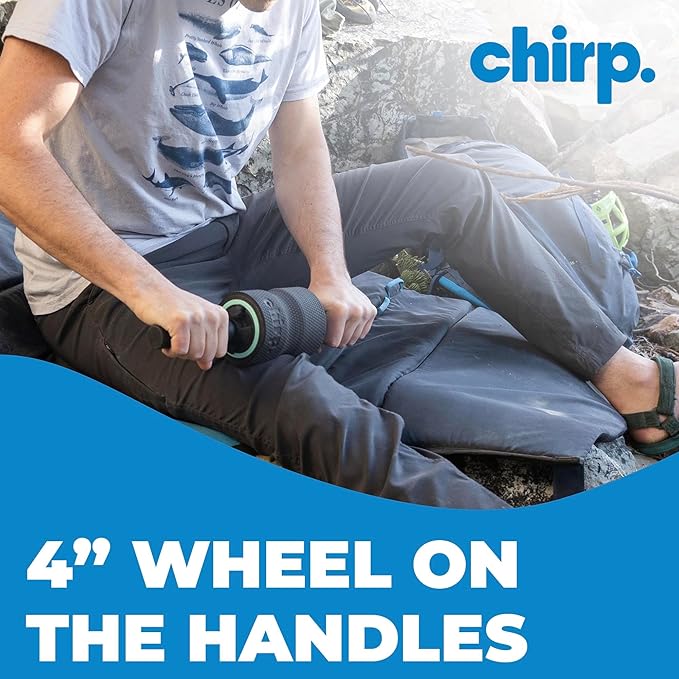 Chirp Focus Muscle Roller Handle, Muscle Roller Handle for Deeper Massage, Deep Tissue Rolling Massager for Neck, Shoulder, & Back Pain, Compatible with The 4-Inch Focus Wheel - 15.5" (39cm)