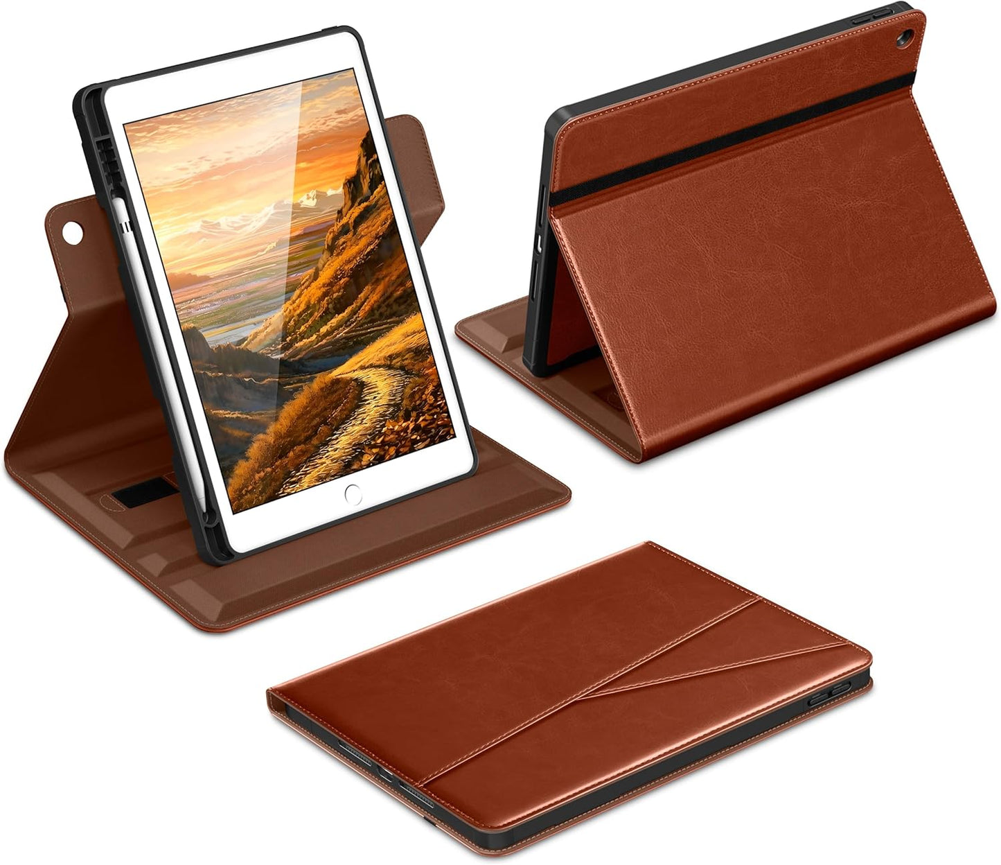 DTTO 9th 8th 7th 10.2 Inch (2021/2020/2019), 360 for iPad / / Generation Case Degree Rotating Premium Leather Folio