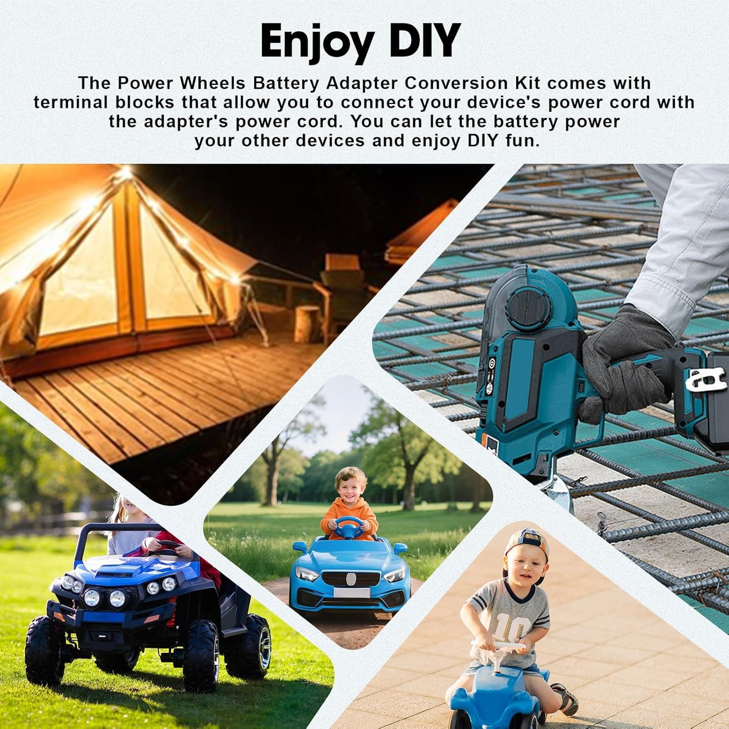 YNDZ 2 1 2Packs 18V Terminals,14AWG in Power Wheel Battery Adapter,for for Makita Battery Dual Voltage Output