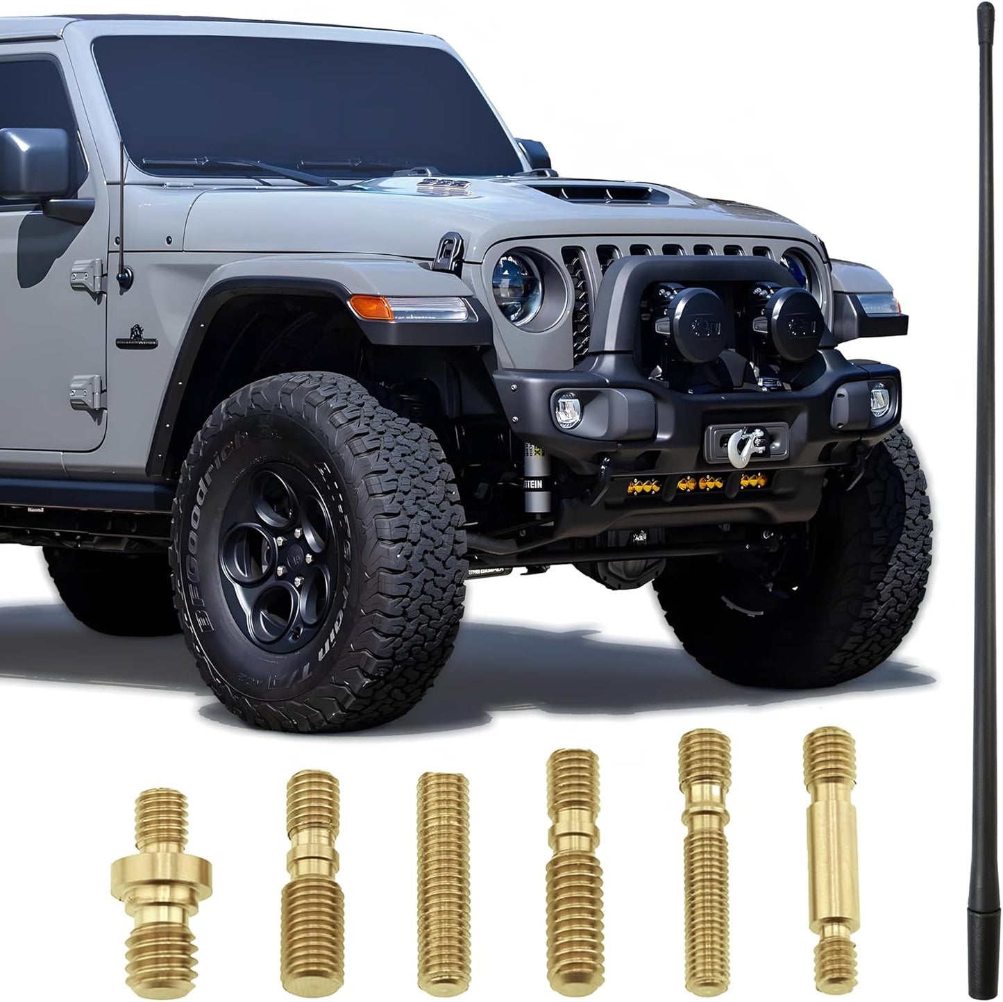 Votex 13 Inch - All-Terrain Flexible Rubber Antenna Accessories - Spring Steel Internal Core
