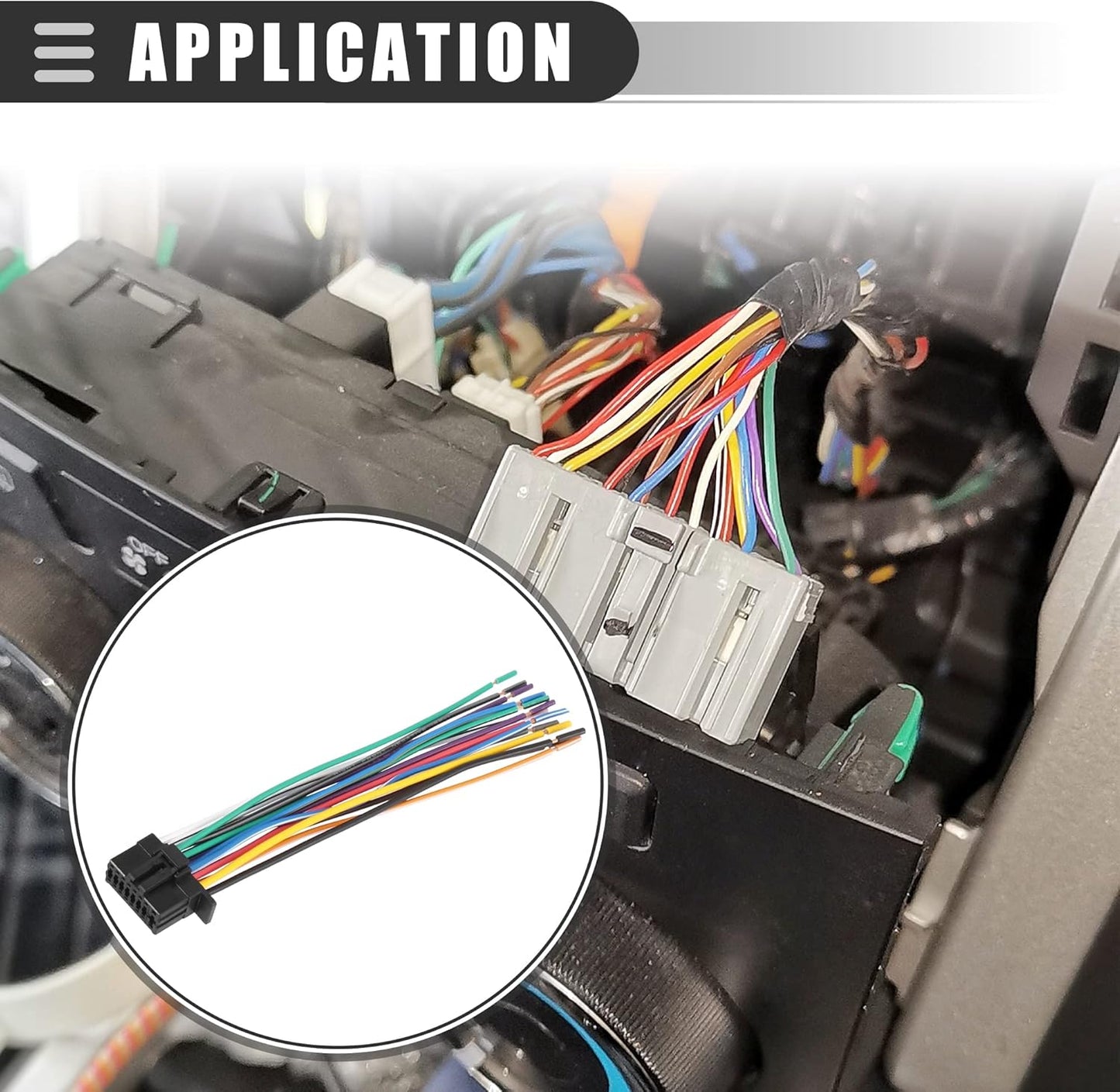 16 Motoforti Universal Car Stereo CD Player Wiring Harness, Wire Radio Adapter Install Plug, Pins, for Kenwood