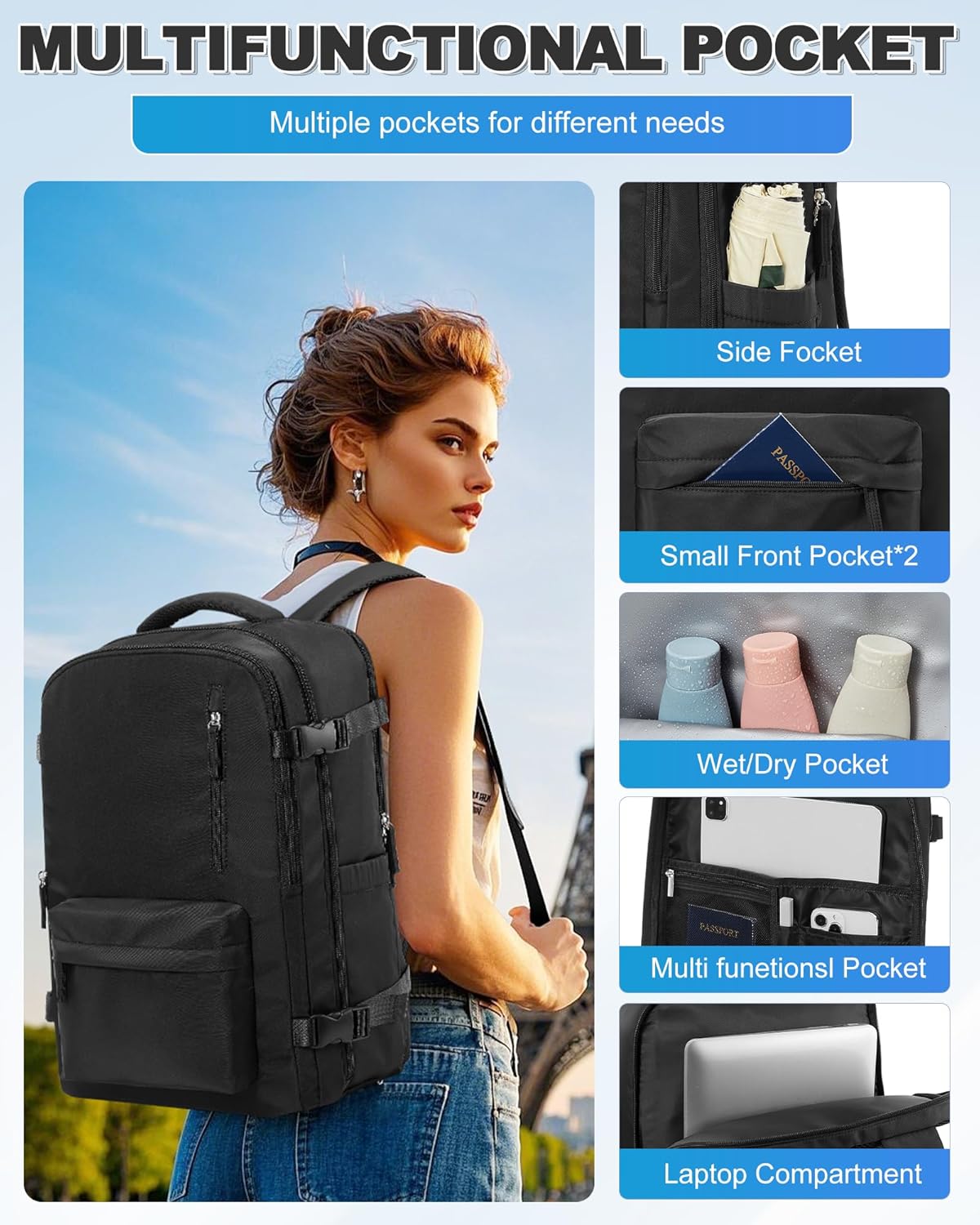 VGCUB Backpack Vacpack Daypack Backpacks Vacuum Travel with Pump System Storage Carry on Work Laptop Business